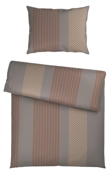 OBOJESTRANSKA POSTELJNINA PATTERN MIX 140/200 cm saten siva