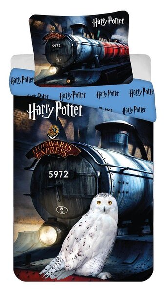 Enojna bombažna otroška posteljnina 140x200 cm Harry Potter "Hogwarts Express" – Jerry Fabrics