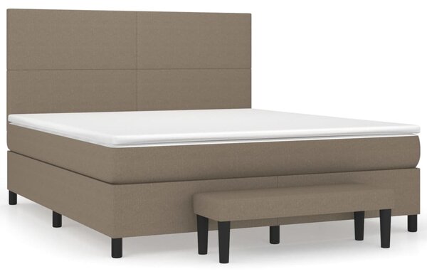 VidaXL Box spring postelja z vzmetnico taupe 160x200 cm blago