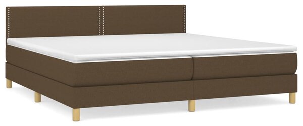 VidaXL Box spring postelja z vzmetnico temno rjav 200x200 cm blago