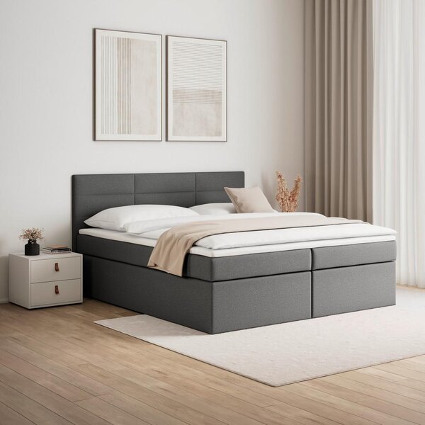 Bessagi Home Postelja Z Vzmetnico Lisa, Temno Siva, 180x200