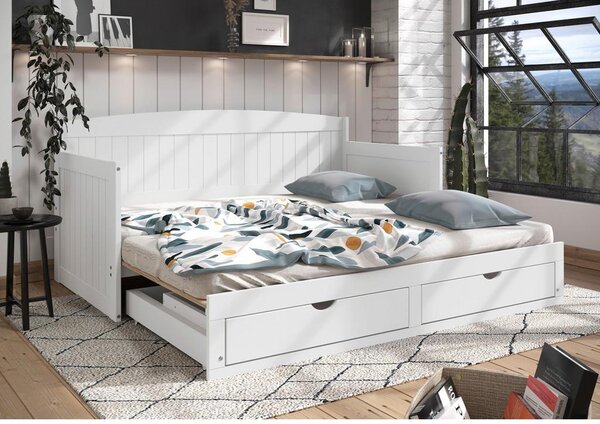 P & B Raztegljiva Postelja Storm, Bela, 90-180x200