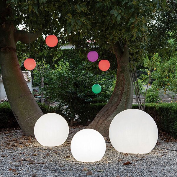 Newgarden Buly LED sončna luč IP65, Ø 20cm, zatemnjen, Bela, Plastika, Sodobni, Solarne luči