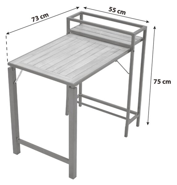 Gardenson Miza Za Balkon Santorin, Aluminij, Masivno