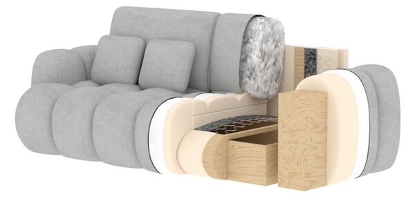 Bež raztegljiva sedežna garnitura iz tkanine bouclé 256 cm Cotonn – ELTAP