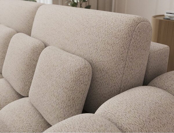 Bež raztegljiva sedežna garnitura iz tkanine bouclé 256 cm Cotonn – ELTAP
