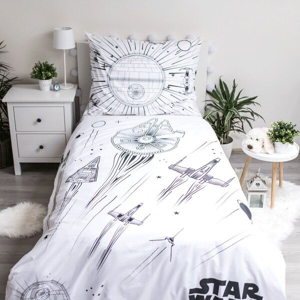 Bombažna otroška posteljnina z žarečim učinkom za enojno posteljo 140x200 cm Star Wars - Jerry Fabrics