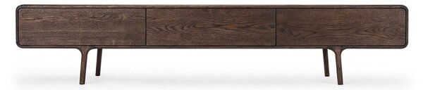 Rjava TV omarica iz masivnega hrasta 220x45x45 cm Fawn – Gazzda