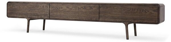 Rjava TV omarica iz masivnega hrasta 220x45x45 cm Fawn – Gazzda