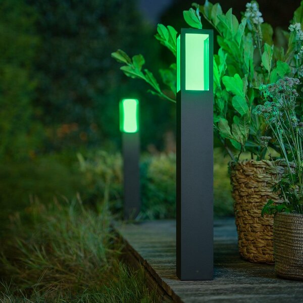 Philips Hue IMPRESS LED-svetilka za pot, RGBW, pametna, zatemnjen, Črna, Kovina, Sodobni
