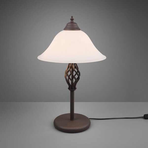 Trio Lighting Namizna svetilka Rustica s stikalom, rja, Rjava / rjasta, Dnevna soba / jedilnica, Kovina, Antični