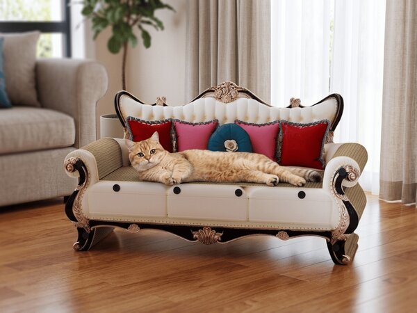 Posteljica z praskalnikom za mačko ROYAL PURR 59,5x27x33 cm, karton