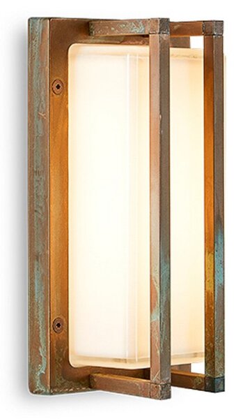 Moretti Luce Zunanja stenska svetilka Ice Cubic 3413, starinska medenina, zatemnjen, Bronasta / starinska medenina, Kovina