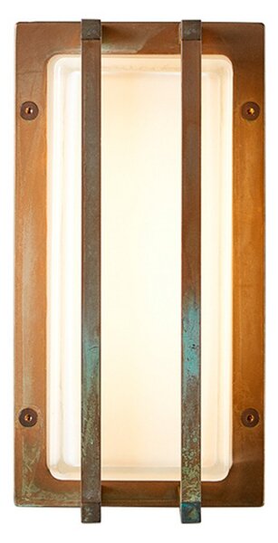 Moretti Luce Zunanja stenska svetilka Ice Cubic 3413, starinska medenina, zatemnjen, Bronasta / starinska medenina, Kovina