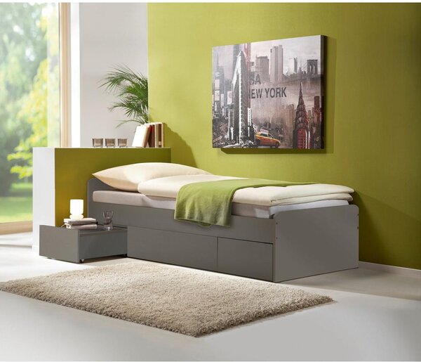 Based Postelja Dirk Ii -based-, Antracit, 90x200