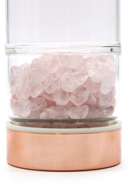 Steklenička za čaj s kristali – Roževec, 500 ml - Rock Quartz, Glass, Metal - Rojstni dan - Za 30 let - Dan žena