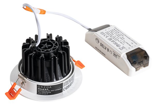 Vgradna spot svetilka bela 9,5 cm vklj. LED 1015 lm možnost zatemnitve IP65 - Gaius
