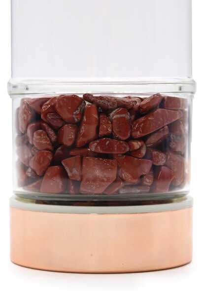 Steklenička za čaj s kristali – Rdeči jaspis, 500 ml - Red Jasper, Glass, Metal - Rojstni dan - Dan žena - Za 30 let