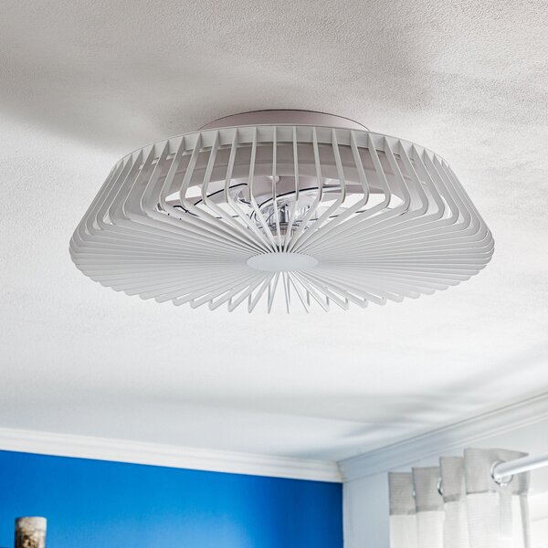 Mantra Iluminación Pametni LED stropni ventilator Himalaya, bel, DC, tih, Tuya, zatemnjen, Bela, Dnevna soba / jedilnica, Kovina, Sodobni