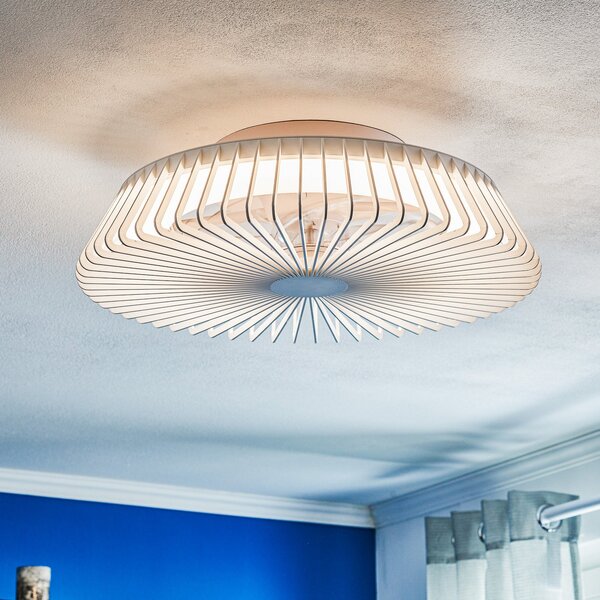 Mantra Iluminación Pametni LED stropni ventilator Himalaya, bel, DC, tih, Tuya, zatemnjen, Bela, Dnevna soba / jedilnica, Kovina, Sodobni