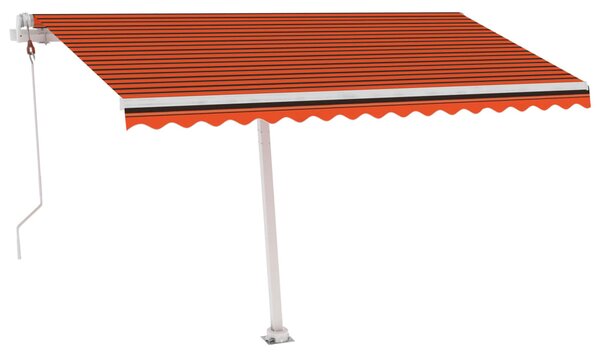 VidaXL Prostostoječa avtomatska tenda 400x300 cm oranžna/rjava