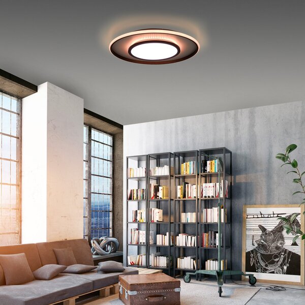 JUST LIGHT. GmbH LED stropna svetilka Arenda Ø 60cm, RGB/CCT, zatemnljiva, zatemnjen, Črna, Dnevna soba / jedilnica, Kovina, Sodobni