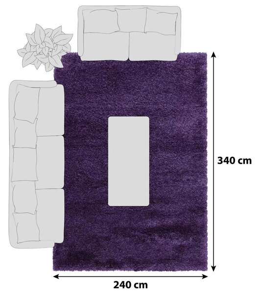 Mömax Preproga Fluffy, 240x340cm, Lila