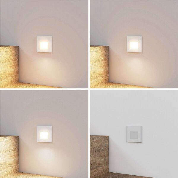 Arcchio LED svetilka za vgradnjo Vexi, 7,8 cm x cm, bela, CCT, zatemnjen, Bela, Hodnik, Aluminij, Sodobni, Vgradne luči kotne