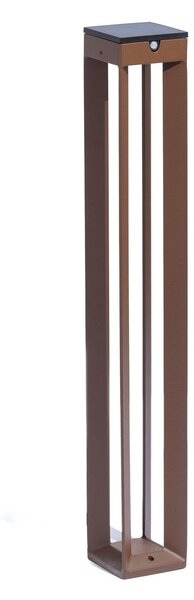 Les Jardins Solarna luč Borne LED s senzorjem, 90 cm, corten, zatemnjen, Rjava / rjasta, Kovina, Dizajn, Zunanji stebriček / pot