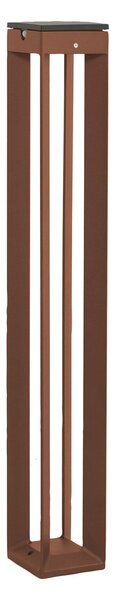 Les Jardins Solarna luč Borne LED s senzorjem, 90 cm, corten, zatemnjen, Rjava / rjasta, Kovina, Dizajn, Zunanji stebriček / pot