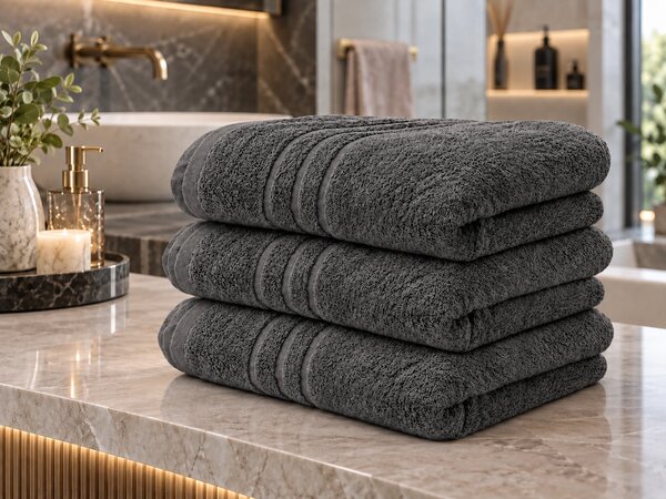 Kopalna brisača Comfort 70 x 140 cm temno siva, 100% bombaž