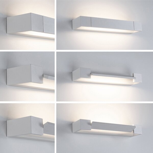 Paulmann LED stenska svetilka Lucille, bela, 40 cm, z možnostjo zatemnitve, IP44, zatemnjen, Bela, Kopalnica, Kovina, Sodobni