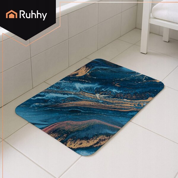 Kopalniška hitro sušeča pralna preproga 80x50cm XXL modra