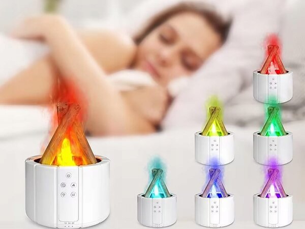 LED RGB difuzor kamin USB 250ml vlažilec zraka + daljinec