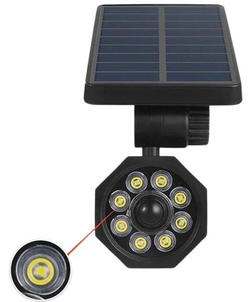 Solarna LED lažna kamera in svetilka s senzorjem gibanja in mraka