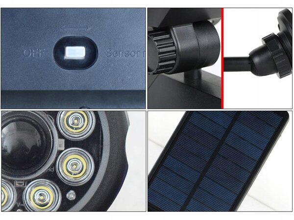 Solarna LED lažna kamera in svetilka s senzorjem gibanja in mraka