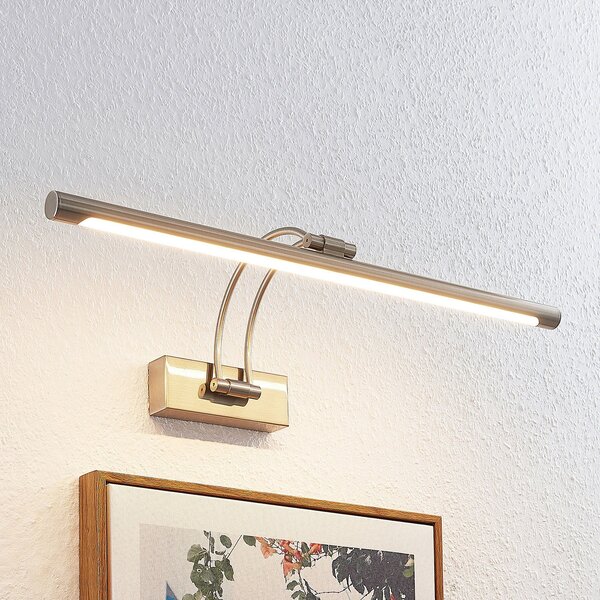 Lucande LED svetilka za slike Dimitrij, nikelj, kovina, 54cm, Siva, Dnevna soba / jedilnica, Kovina, Sodobni