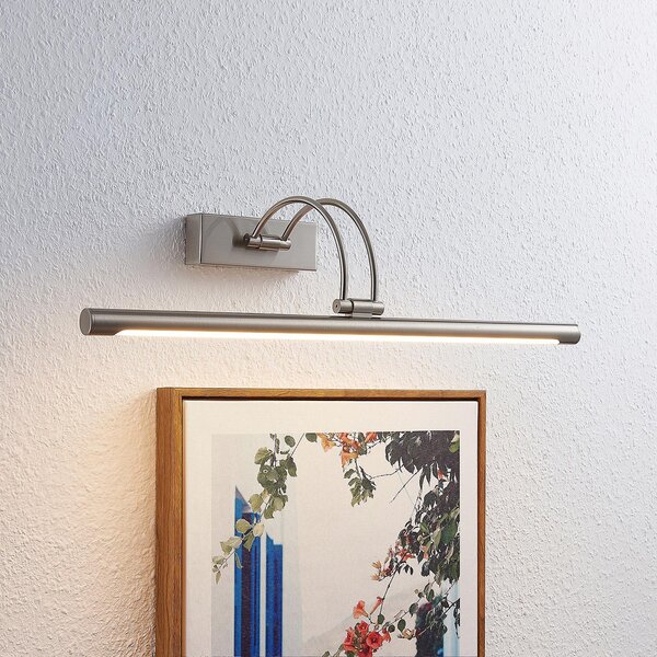 Lucande LED svetilka za slike Dimitrij, nikelj, kovina, 54cm, Siva, Dnevna soba / jedilnica, Kovina, Sodobni
