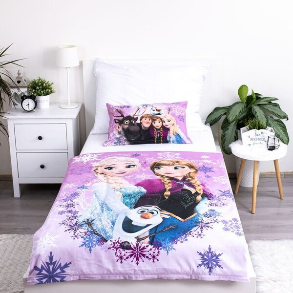 Bombažna otroška posteljnina za otroško posteljico 100x135 cm Frozen "Purple" – Jerry Fabrics