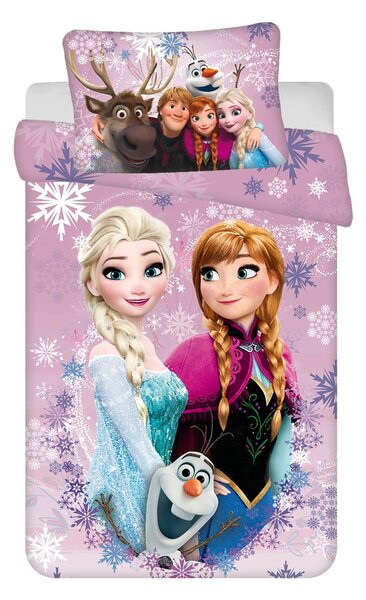 Bombažna otroška posteljnina za otroško posteljico 100x135 cm Frozen "Purple" – Jerry Fabrics
