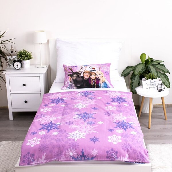 Bombažna otroška posteljnina za otroško posteljico 100x135 cm Frozen "Purple" – Jerry Fabrics