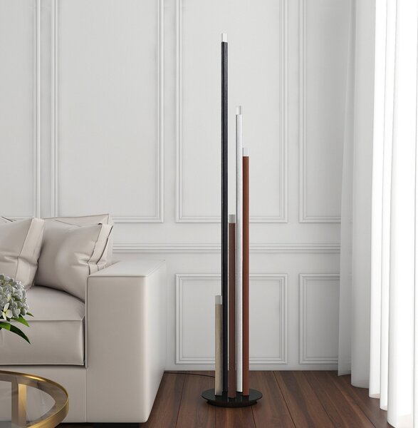 Lucande LED talna svetilka Stoika, 150 cm, 5-svetlobna, kovinska, zatemnjen, Večbarvna, Dnevna soba / jedilnica, Kovina, Sodobni