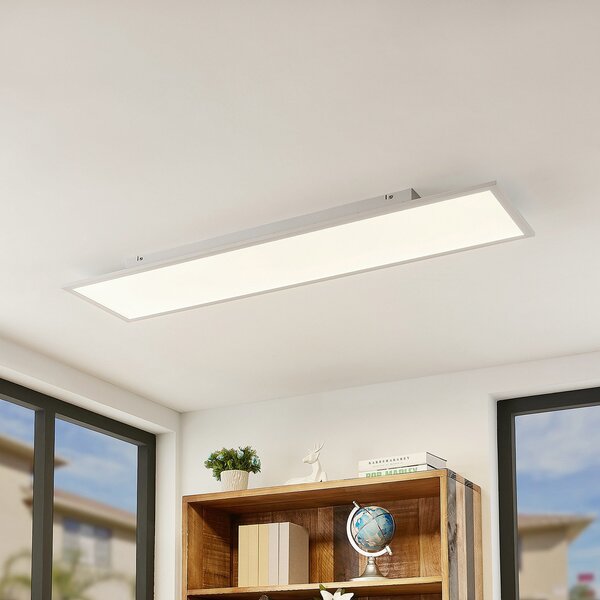 Lindby LED plošča Quais, 30 x 120 cm, bela, aluminij, 4.000K
