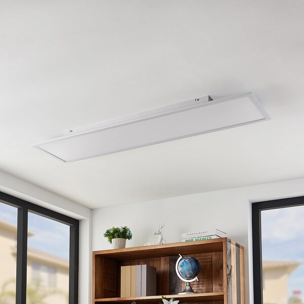 Lindby LED plošča Quais, 30 x 120 cm, bela, aluminij, 4.000K