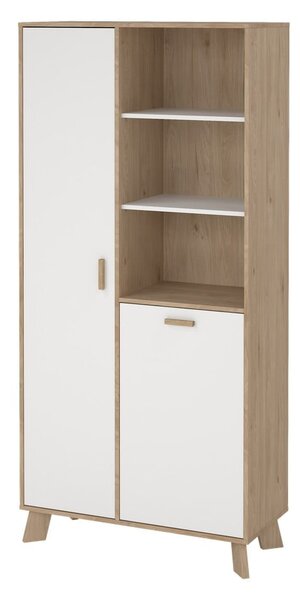 Bel regal v hrastovem dekorju 89x188x40 cm Ikast – Tvilum