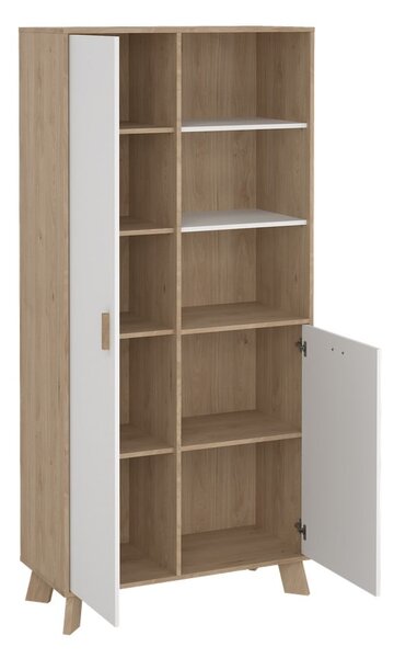Bel regal v hrastovem dekorju 89x188x40 cm Ikast – Tvilum