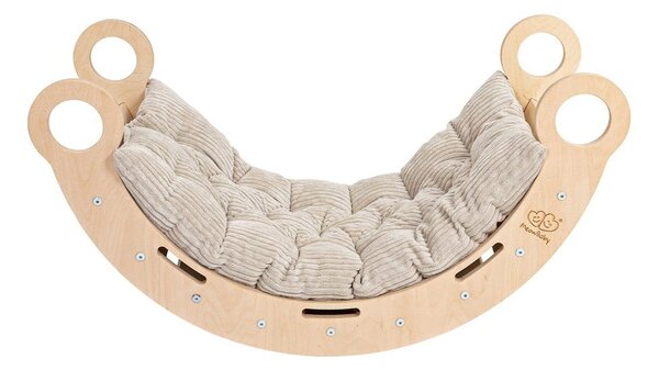 Gugalnica iz masivnega bora v bež in naravni barvi 39x75x38 cm Montessori – Meowbaby