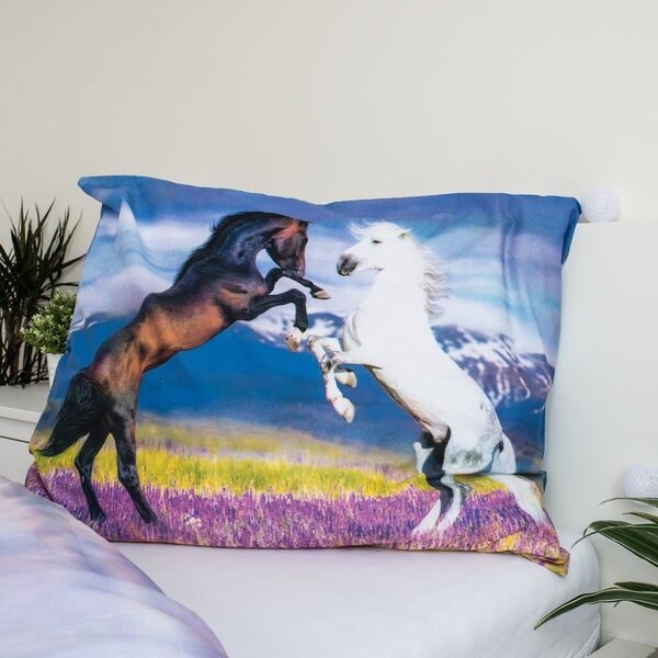 Enojna bombažna otroška posteljnina 140x200 cm Horse "Meadow" – Jerry Fabrics