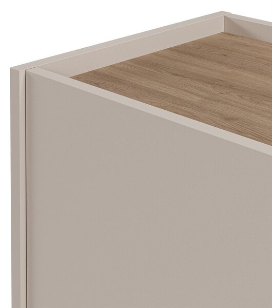 Kremno bela/naravna komoda v hrastovem dekorju 150x82,5x40,5 cm Lucile – Marckeric