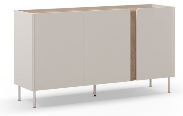 Kremno bela/naravna komoda v hrastovem dekorju 150x82,5x40,5 cm Lucile – Marckeric